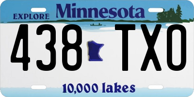 MN license plate 438TXO