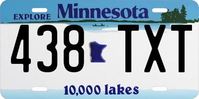 MN license plate 438TXT