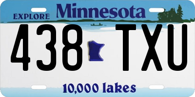 MN license plate 438TXU