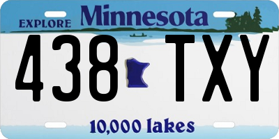MN license plate 438TXY