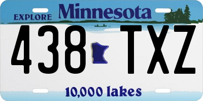 MN license plate 438TXZ