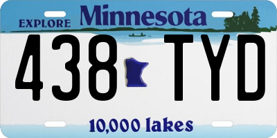 MN license plate 438TYD