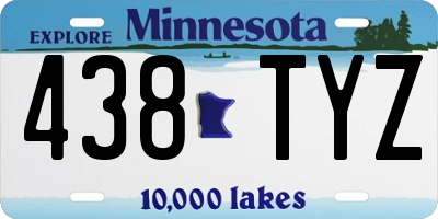 MN license plate 438TYZ