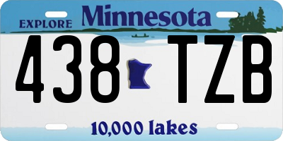 MN license plate 438TZB