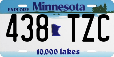 MN license plate 438TZC