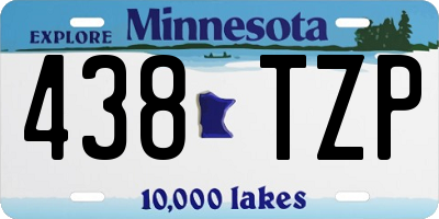MN license plate 438TZP