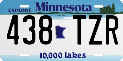 MN license plate 438TZR