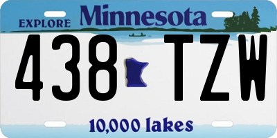 MN license plate 438TZW