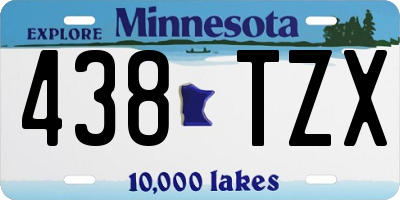 MN license plate 438TZX