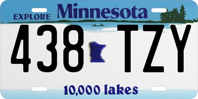 MN license plate 438TZY