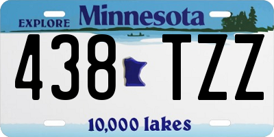 MN license plate 438TZZ