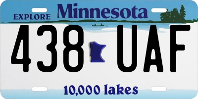 MN license plate 438UAF