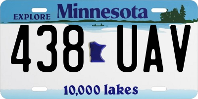 MN license plate 438UAV
