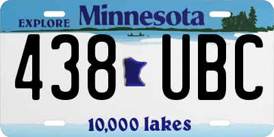 MN license plate 438UBC