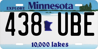 MN license plate 438UBE