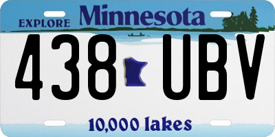 MN license plate 438UBV