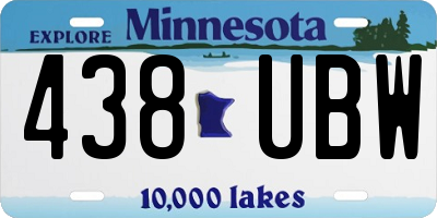 MN license plate 438UBW