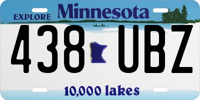 MN license plate 438UBZ