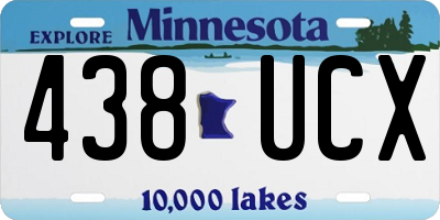 MN license plate 438UCX