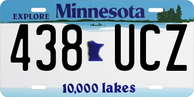 MN license plate 438UCZ