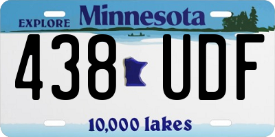 MN license plate 438UDF