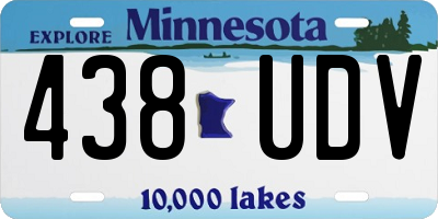 MN license plate 438UDV