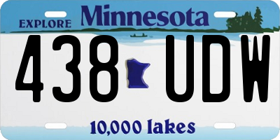 MN license plate 438UDW