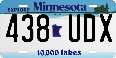 MN license plate 438UDX