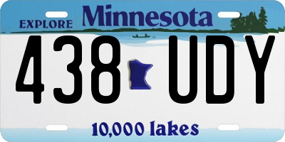 MN license plate 438UDY