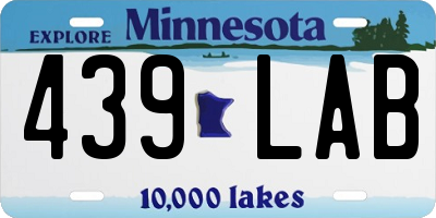 MN license plate 439LAB