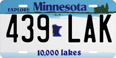 MN license plate 439LAK