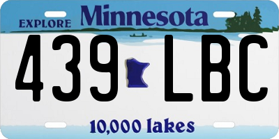 MN license plate 439LBC