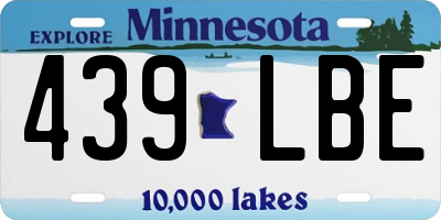 MN license plate 439LBE