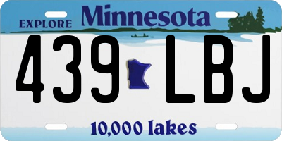 MN license plate 439LBJ