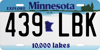 MN license plate 439LBK