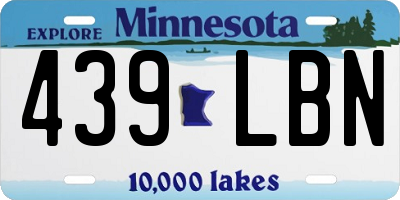 MN license plate 439LBN