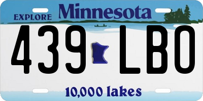 MN license plate 439LBO