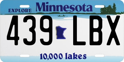 MN license plate 439LBX