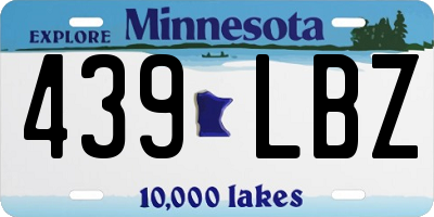 MN license plate 439LBZ