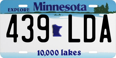 MN license plate 439LDA