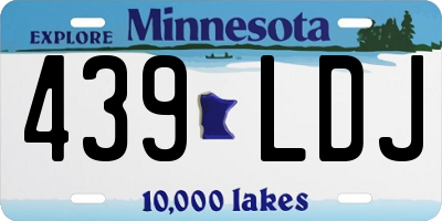 MN license plate 439LDJ