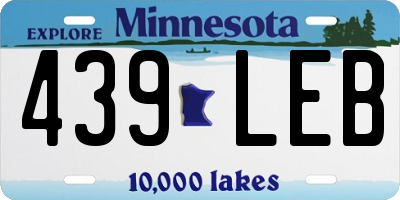 MN license plate 439LEB