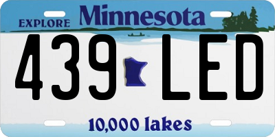 MN license plate 439LED