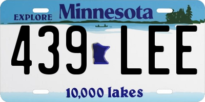 MN license plate 439LEE
