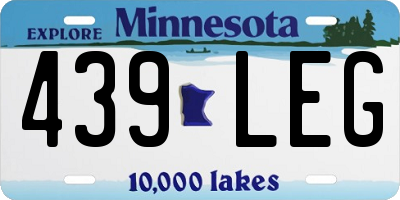 MN license plate 439LEG