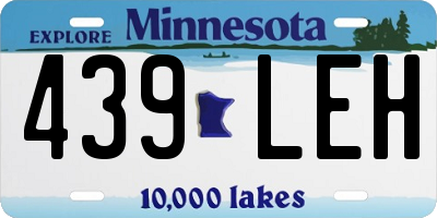MN license plate 439LEH