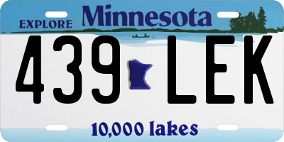 MN license plate 439LEK