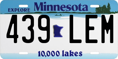 MN license plate 439LEM
