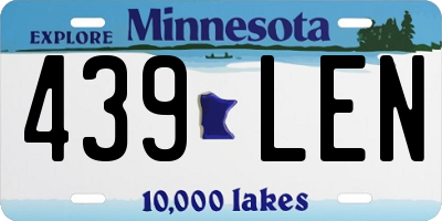 MN license plate 439LEN