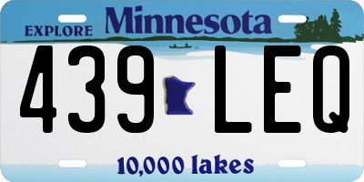 MN license plate 439LEQ